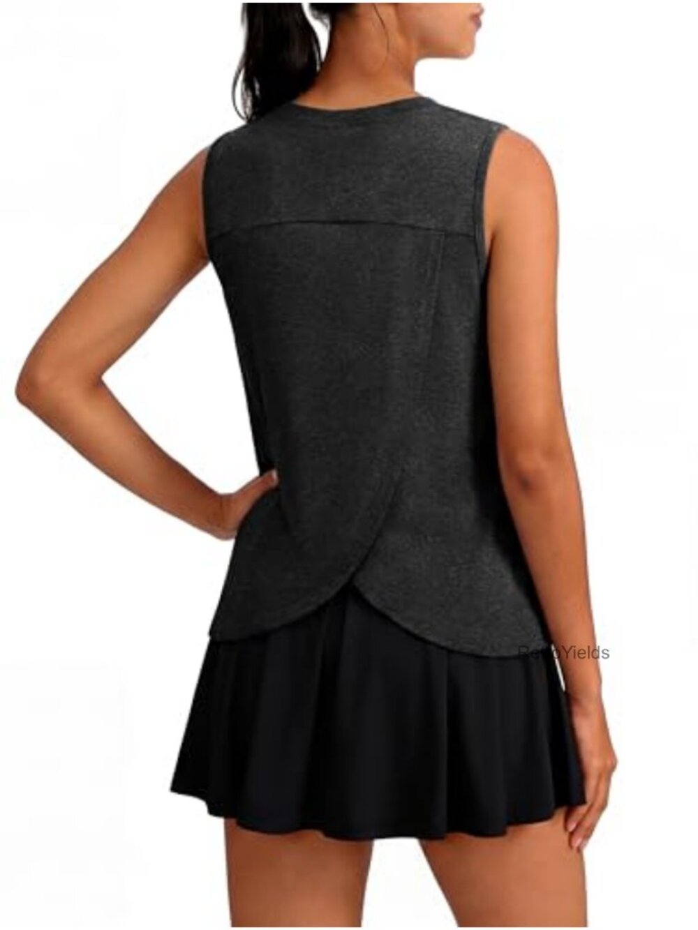 Women's Loose Fit Sleeveless Yoga Tank Top Crew Neck Athletic Gym Shirt